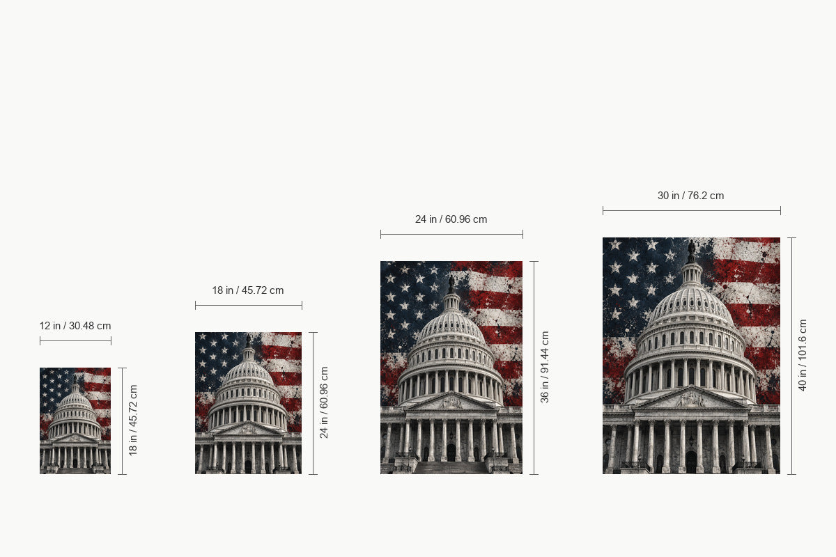 United States Capitol Flag — size comparison guide | AUSJOJO
