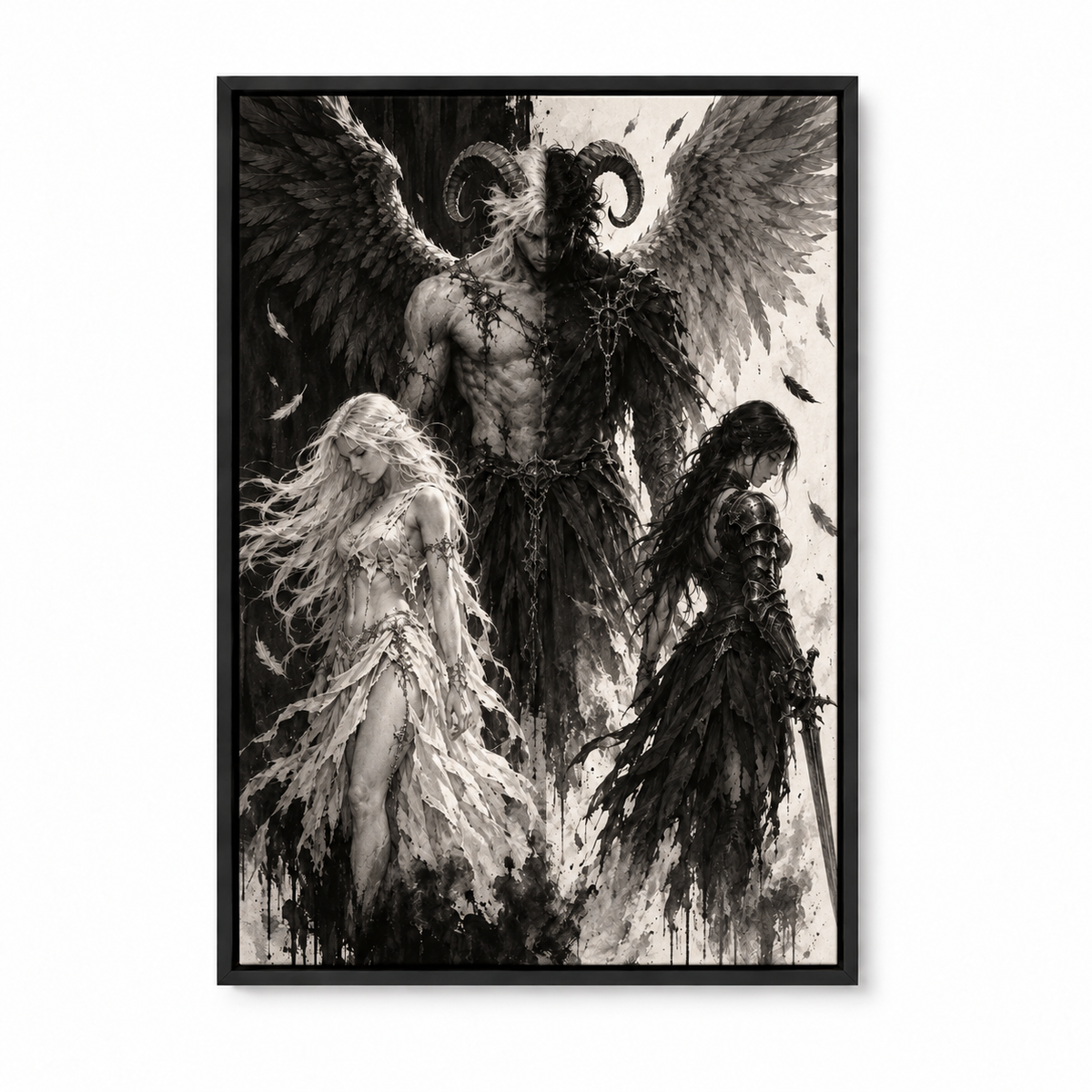 Fallen Angel Fantasy Trio — Black Frame finish product view | AUSJOJO
