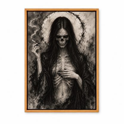 Skeletal Smoking Gothic Figure — Brown Frame finish product view | AUSJOJO