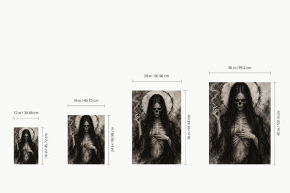 Skeletal Smoking Gothic Figure — size comparison guide | AUSJOJO