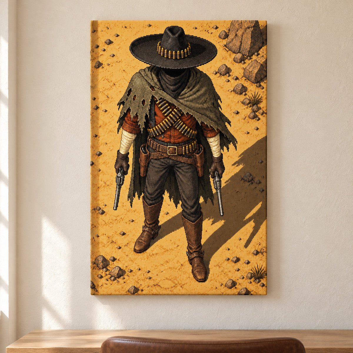 Pixel Desert Gunslinger — framed artwork main view | AUSJOJO