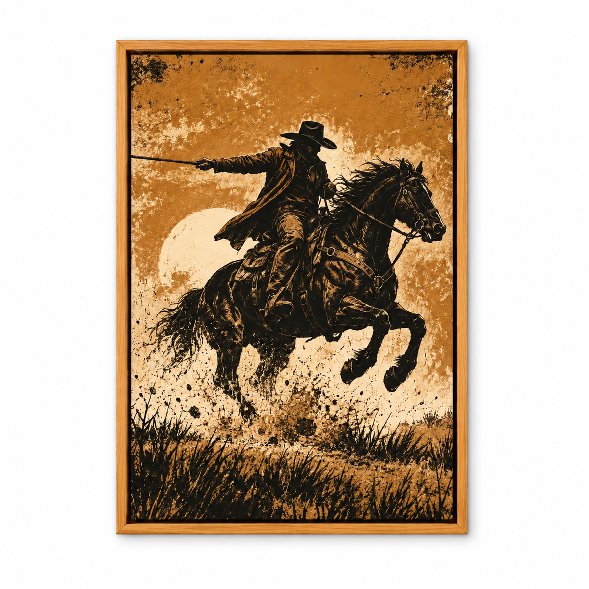 Galloping Western Rider — Brown Frame finish product view | AUSJOJO