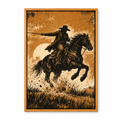 Galloping Western Rider — Brown Frame finish product view | AUSJOJO