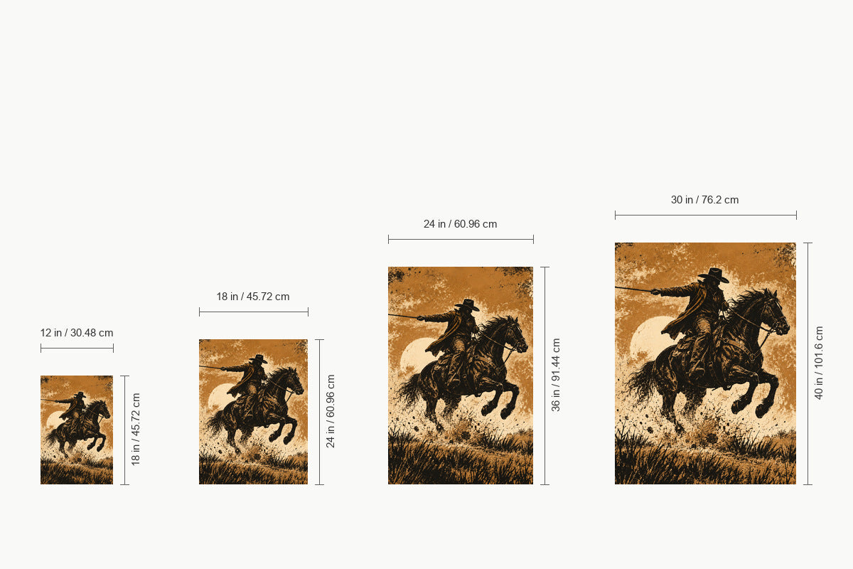 Galloping Western Rider — size comparison guide | AUSJOJO