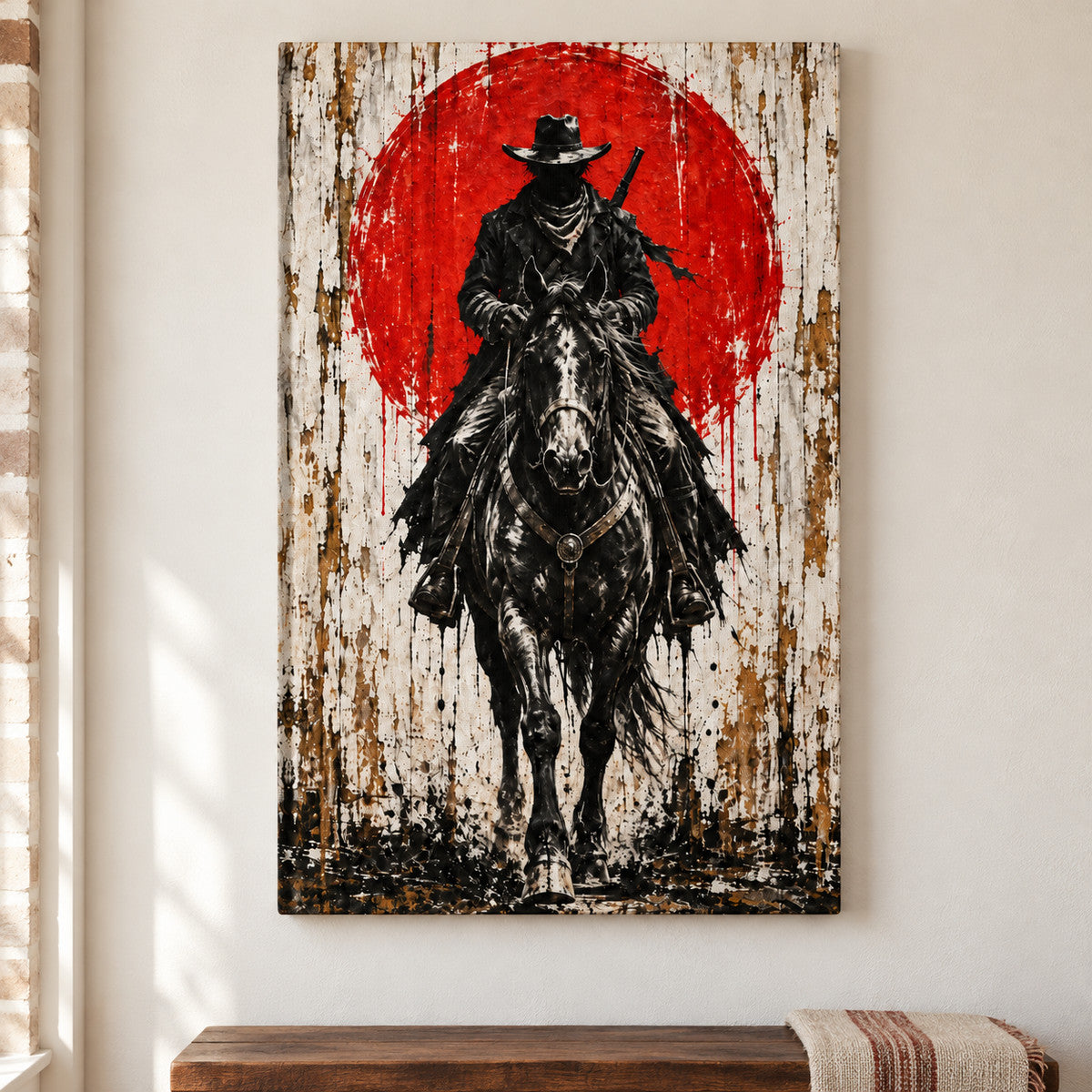 Red Sun Lone Rider — framed artwork main view | AUSJOJO