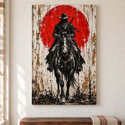 Red Sun Lone Rider — framed artwork main view | AUSJOJO