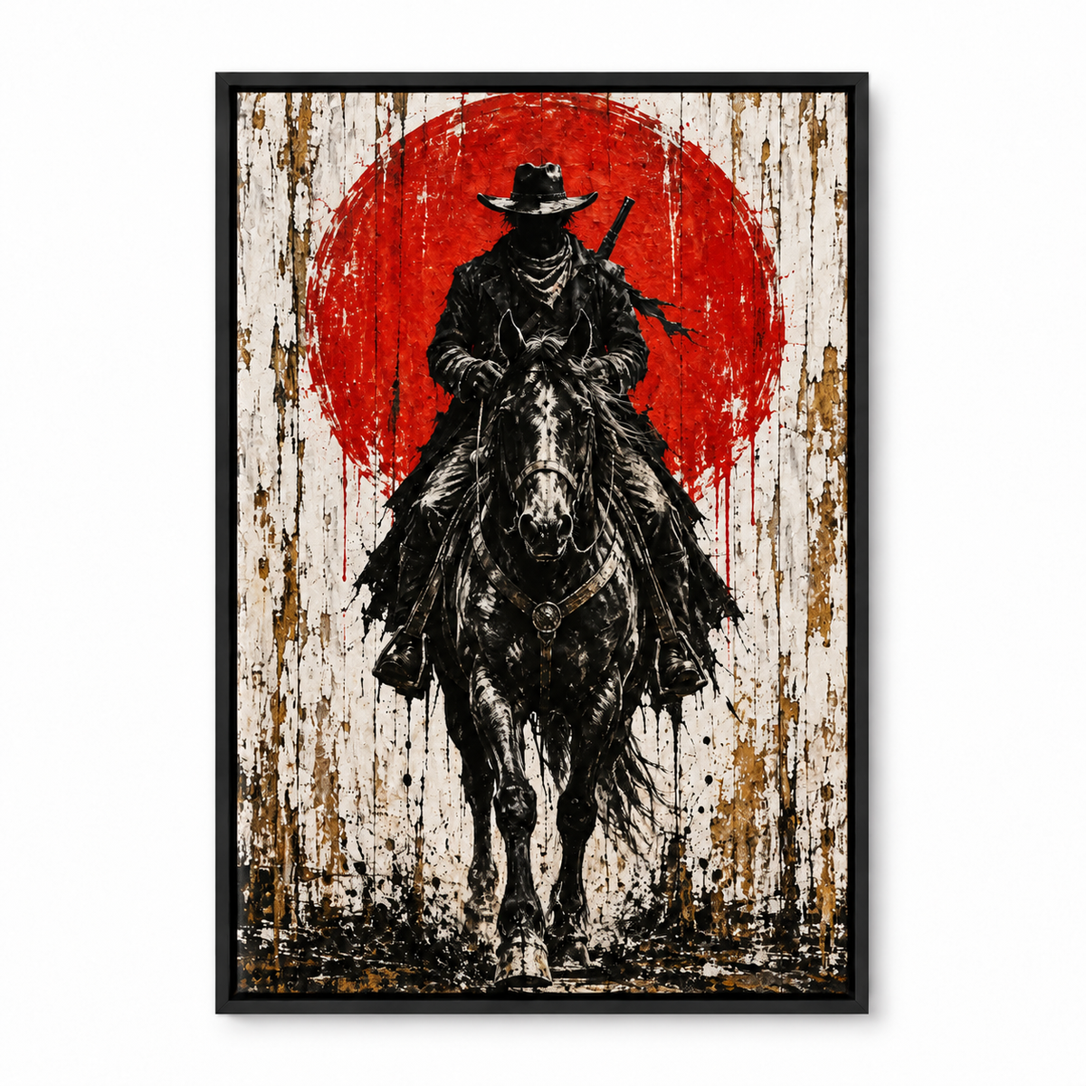 Red Sun Lone Rider — Black Frame finish product view | AUSJOJO