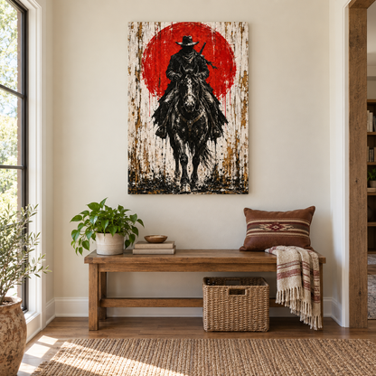 Red Sun Lone Rider — Black Frame room scene | AUSJOJO