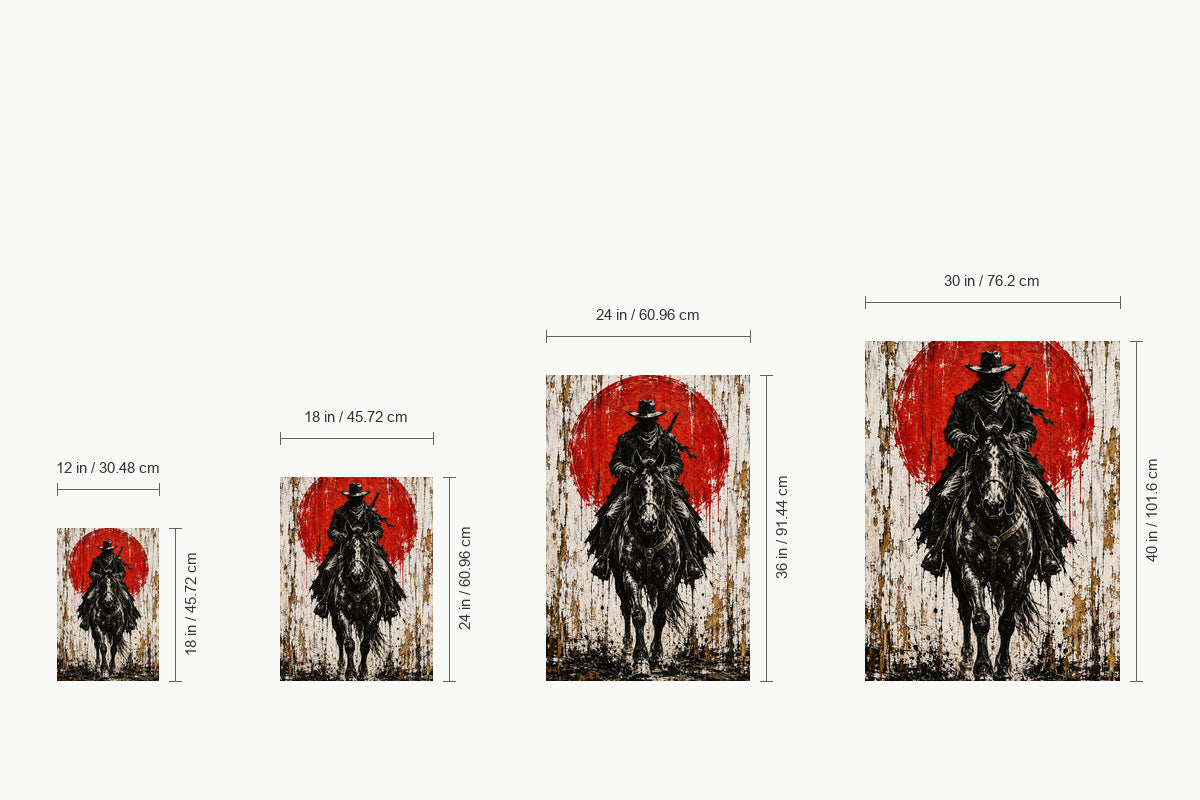 Red Sun Lone Rider — size comparison guide | AUSJOJO
