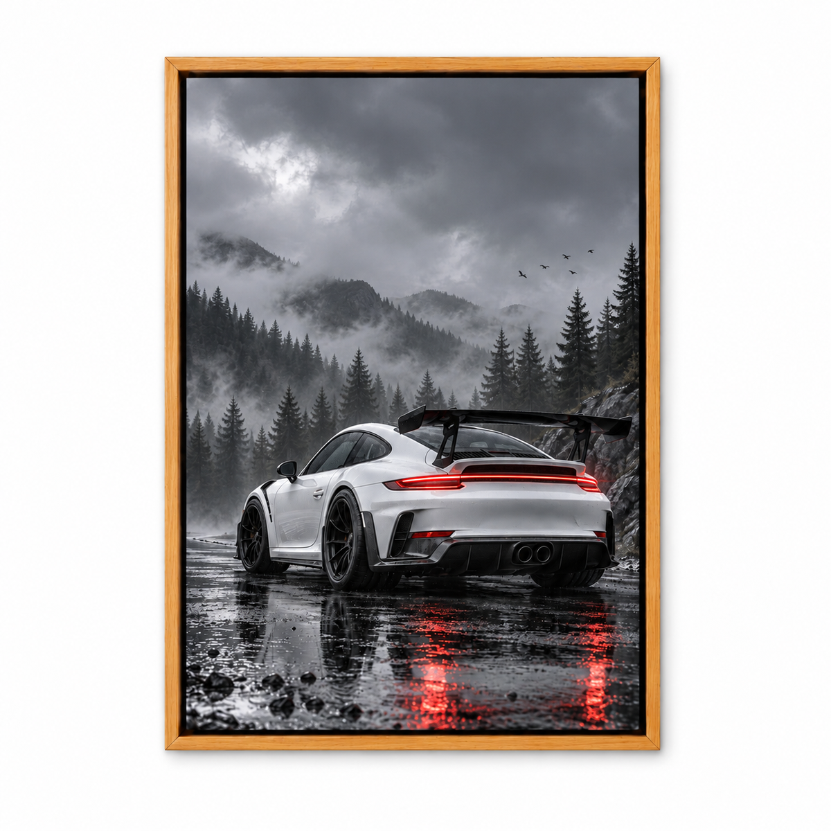 Rainy Forest Track Car — Brown Frame finish product view | AUSJOJO