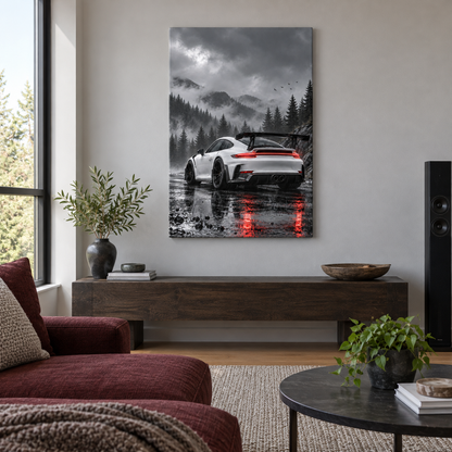 Rainy Forest Track Car — Brown Frame room scene | AUSJOJO