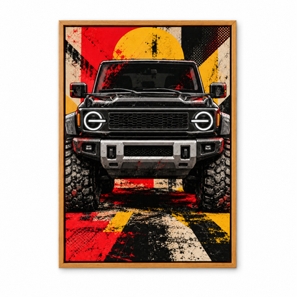 Front View Rugged Offroad Vehicle — Brown Frame finish product view | AUSJOJO