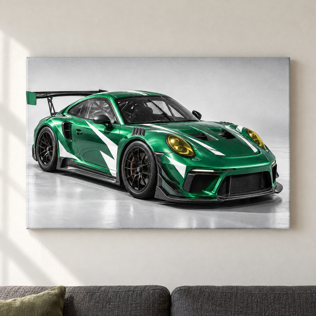 Green GT Oblique Studio Landscape — framed artwork main view | AUSJOJO