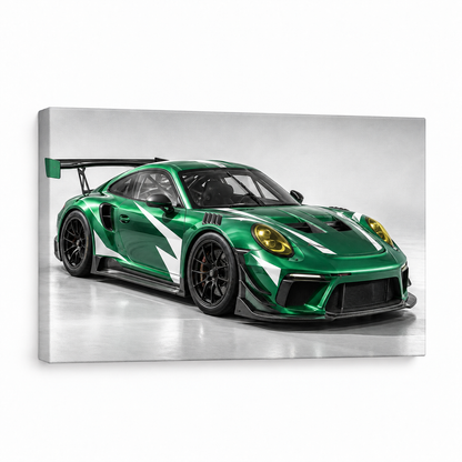 Green GT Oblique Studio Landscape — Stretched Canvas product view | AUSJOJO