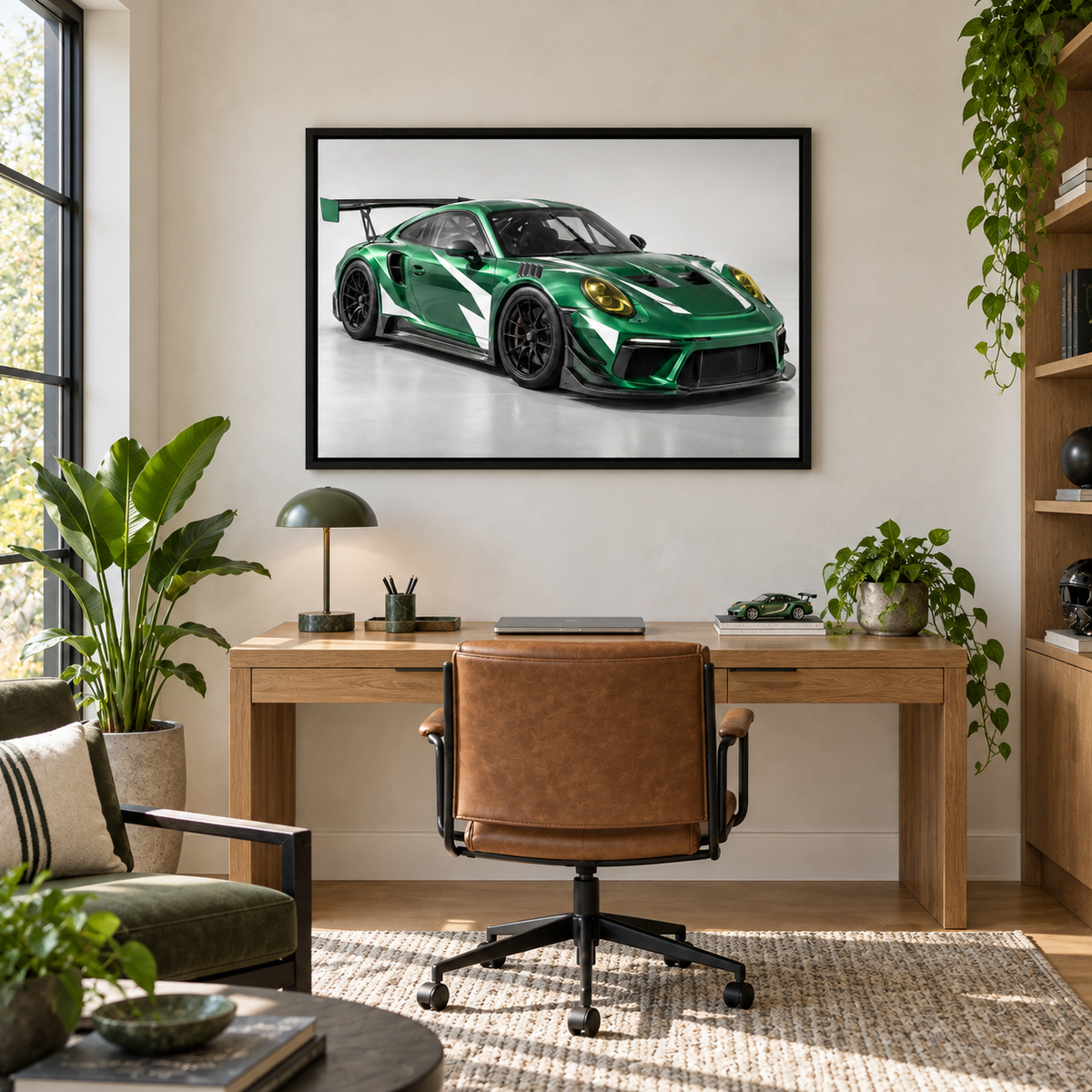 Green GT Oblique Studio Landscape — Black Frame room scene | AUSJOJO