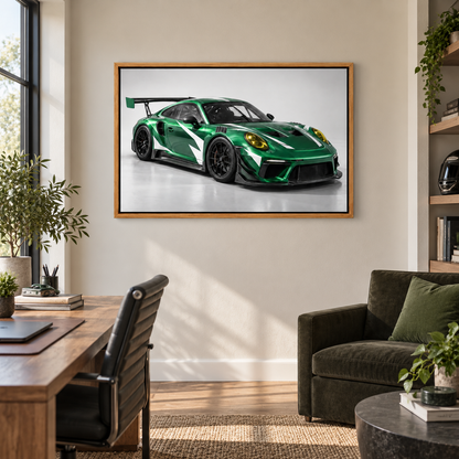 Green GT Oblique Studio Landscape — Brown Frame room scene | AUSJOJO