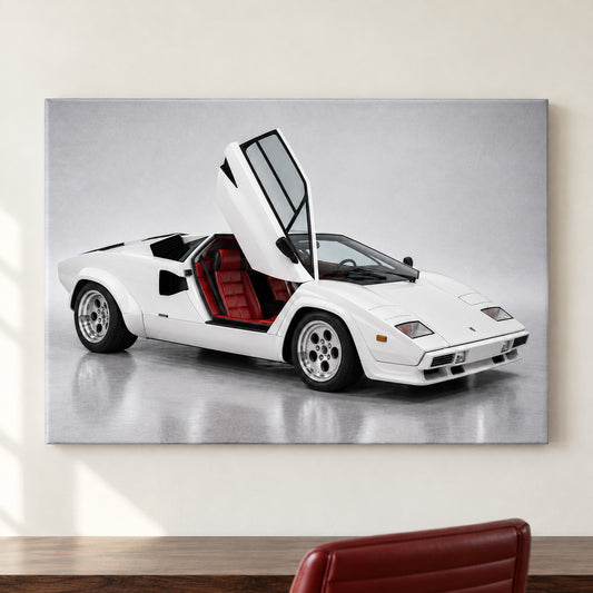 White Scissor Door Exotic Landscape — framed artwork main view | AUSJOJO