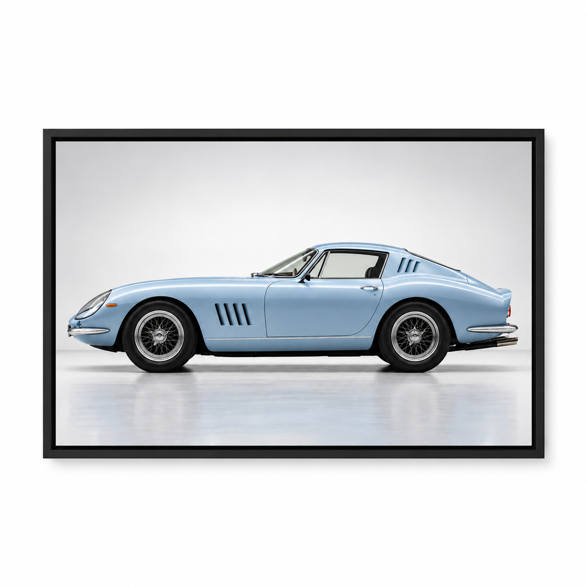 Pale Blue Streamliner Profile Landscape — Black Frame finish product view | AUSJOJO