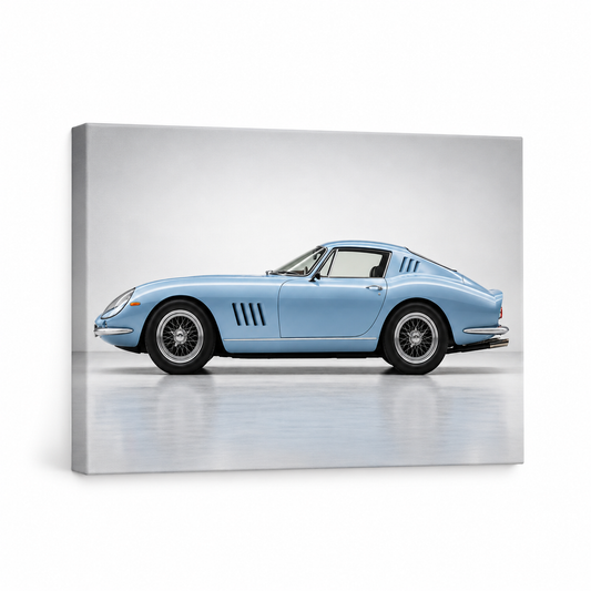 Pale Blue Streamliner Profile Landscape — Stretched Canvas product view | AUSJOJO