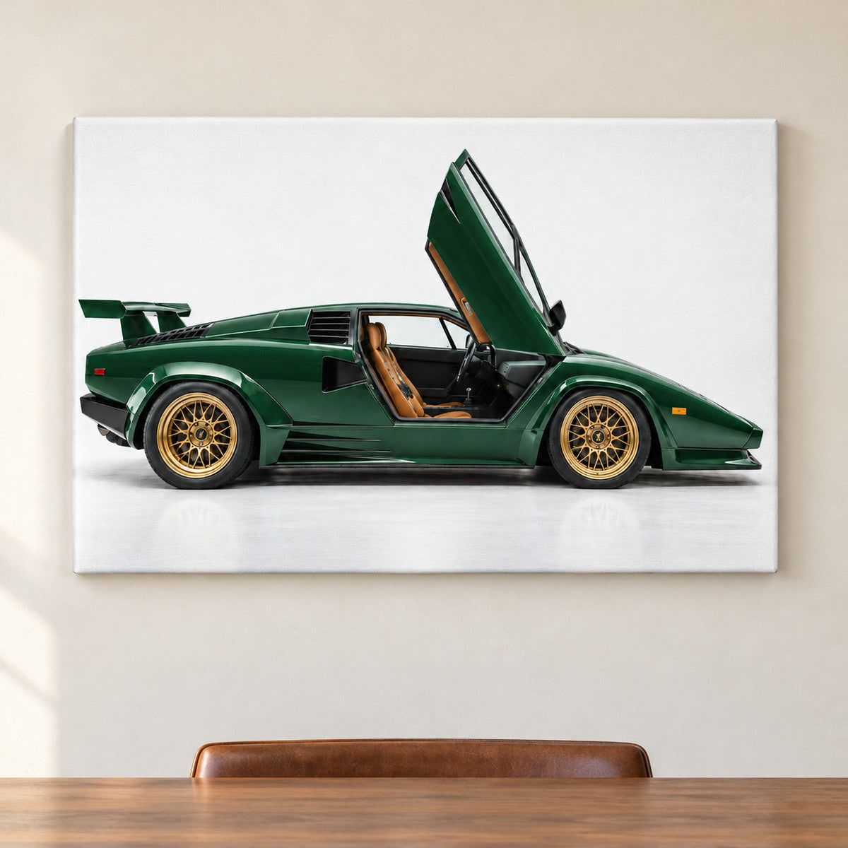 Emerald Scissor Door Classic Landscape — framed artwork main view | AUSJOJO