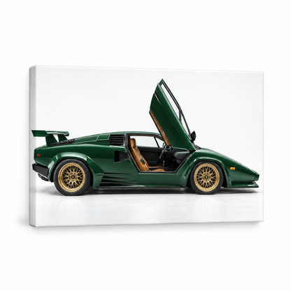 Emerald Scissor Door Classic Landscape — Stretched Canvas product view | AUSJOJO