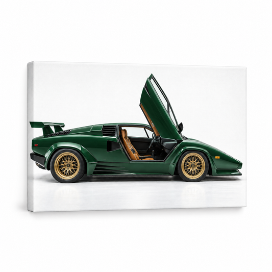 Emerald Scissor Door Classic Landscape — Stretched Canvas product view | AUSJOJO