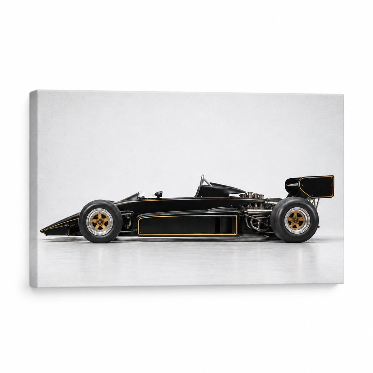 Black Gold Formula Profile Landscape — Stretched Canvas product view | AUSJOJO