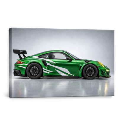 Green GT Side Profile Landscape — Stretched Canvas product view | AUSJOJO