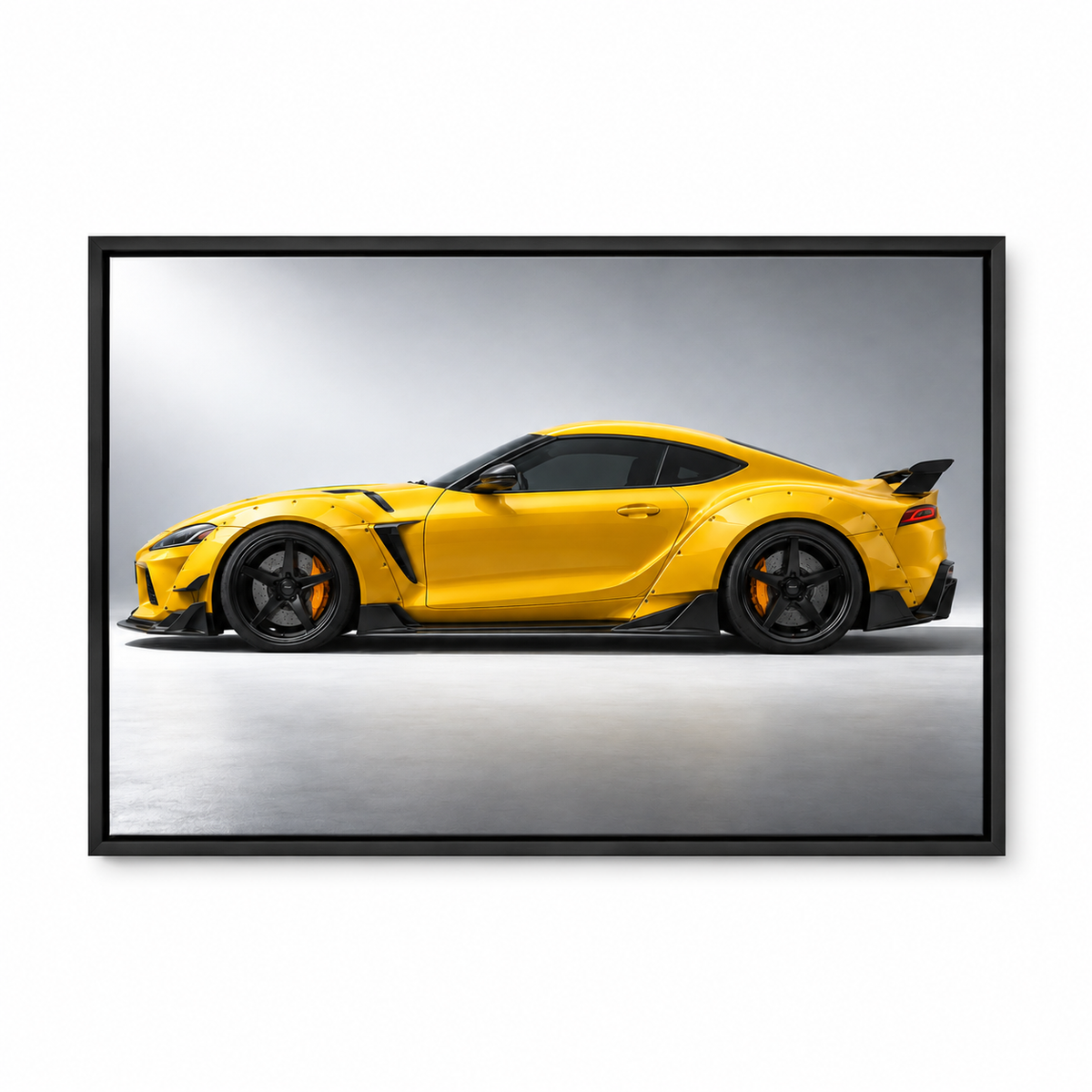 Yellow Widebody Tuner Profile Landscape — Black Frame finish product view | AUSJOJO