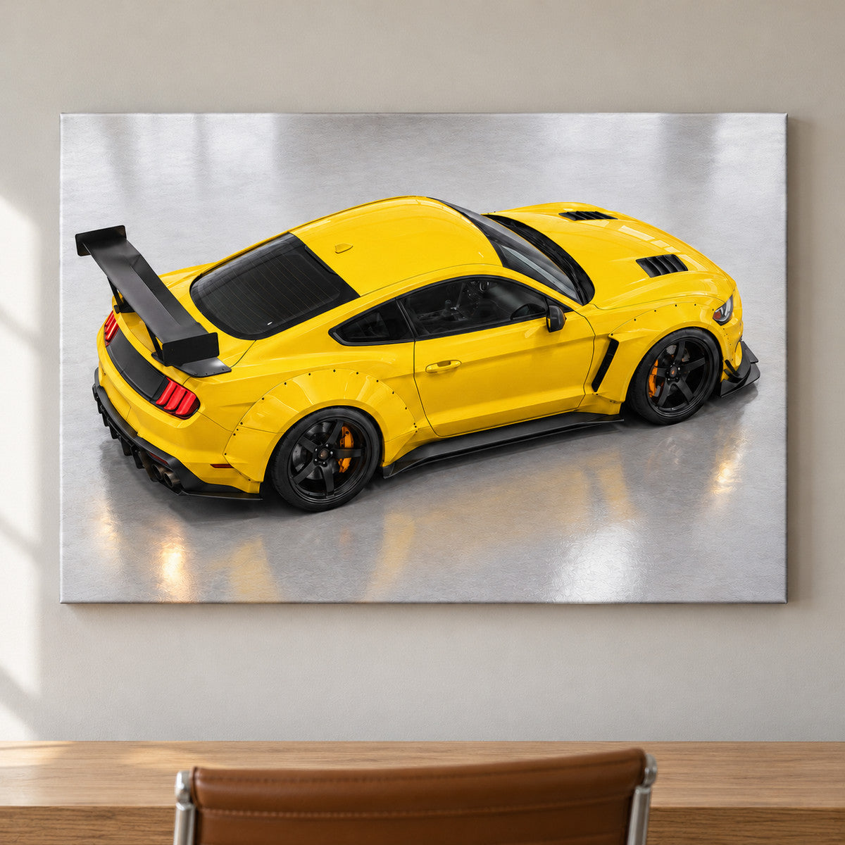 Yellow Widebody Overhead Landscape — framed artwork main view | AUSJOJO