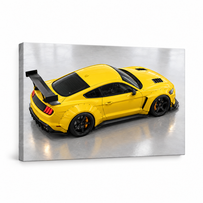 Yellow Widebody Overhead Landscape — Stretched Canvas product view | AUSJOJO