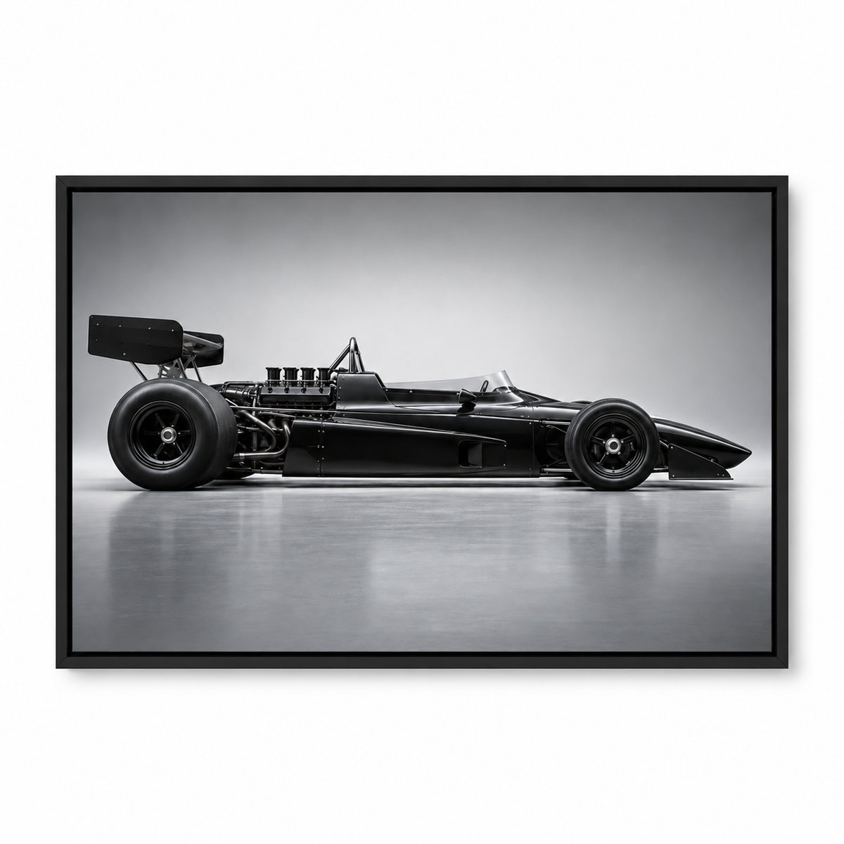 Black Vintage Racer Profile Landscape — Black Frame finish product view | AUSJOJO