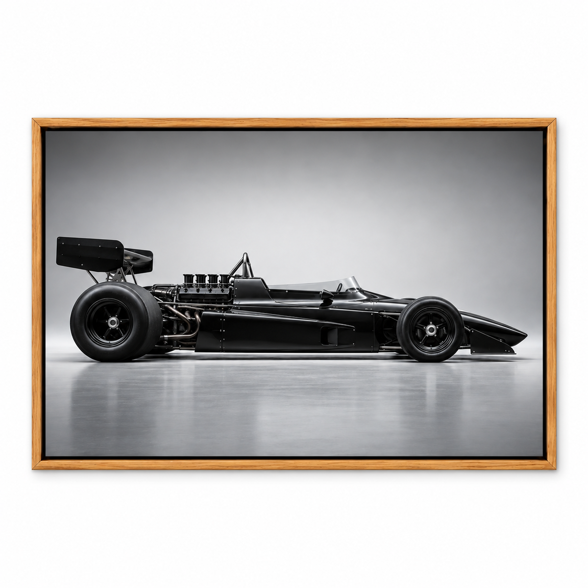 Black Vintage Racer Profile Landscape — Brown Frame finish product view | AUSJOJO