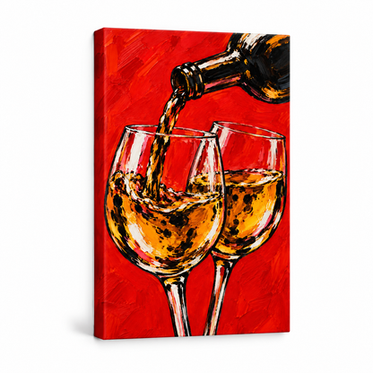 Scarlet Wine Celebration — Stretched Canvas product view | AUSJOJO