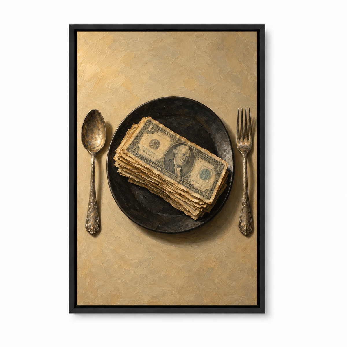 Money Meal Still Life — Black Frame finish product view | AUSJOJO