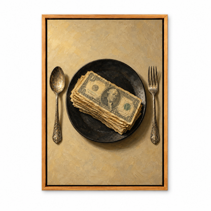 Money Meal Still Life — Brown Frame finish product view | AUSJOJO