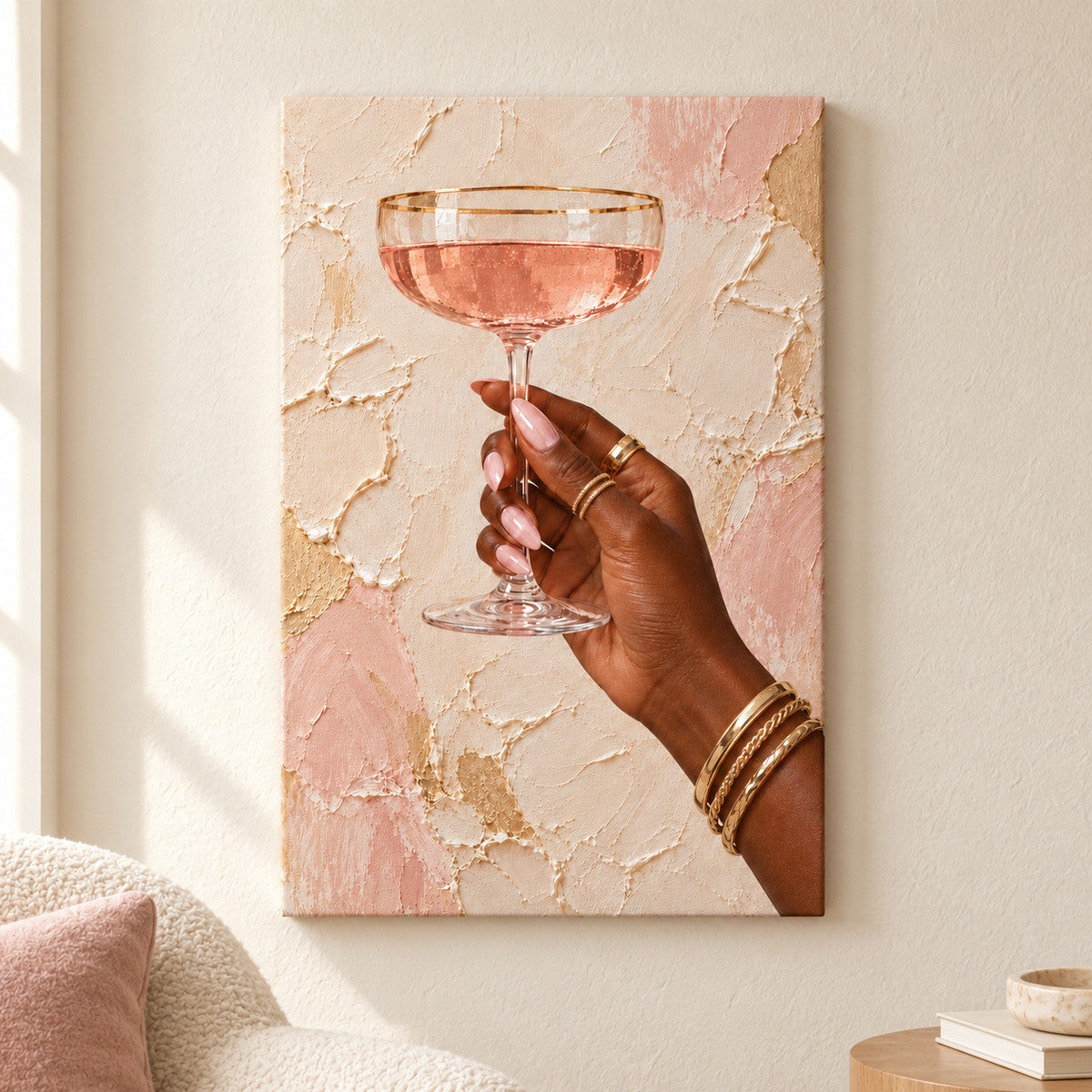 Blush Champagne Gold Jewelry — framed artwork main view | AUSJOJO