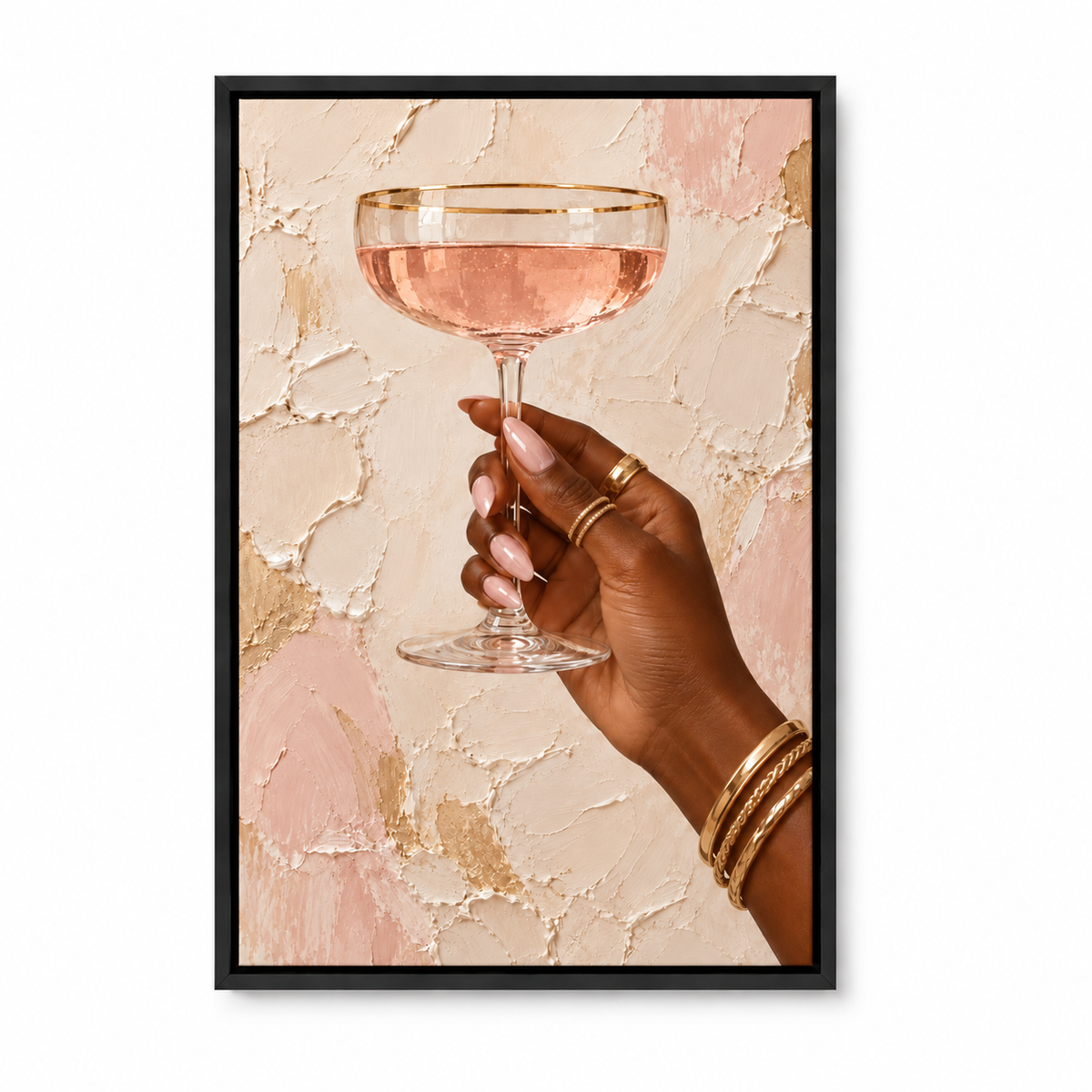 Blush Champagne Gold Jewelry — Black Frame finish product view | AUSJOJO