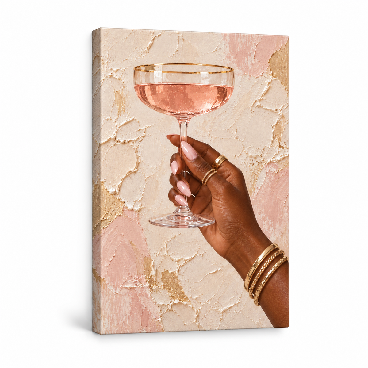 Blush Champagne Gold Jewelry — Stretched Canvas product view | AUSJOJO