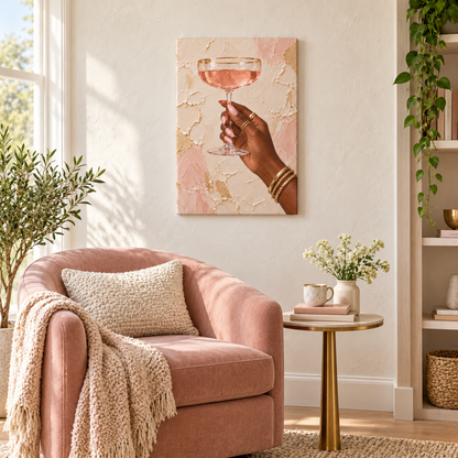 Blush Champagne Gold Jewelry — Stretched Canvas room scene | AUSJOJO
