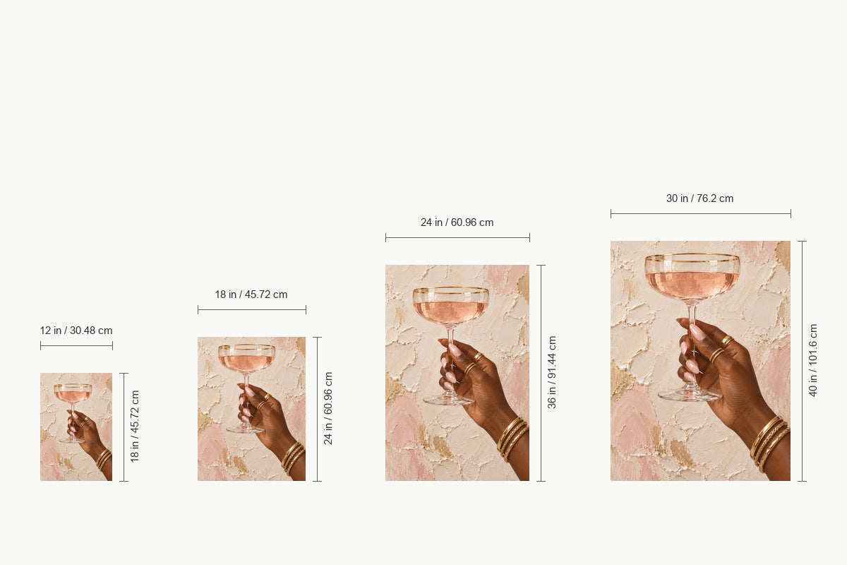 Blush Champagne Gold Jewelry — size comparison guide | AUSJOJO