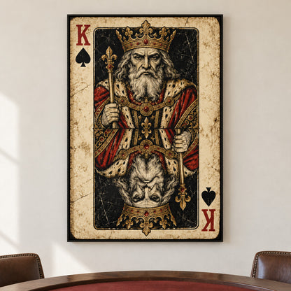 Distressed Spade King — framed artwork main view | AUSJOJO