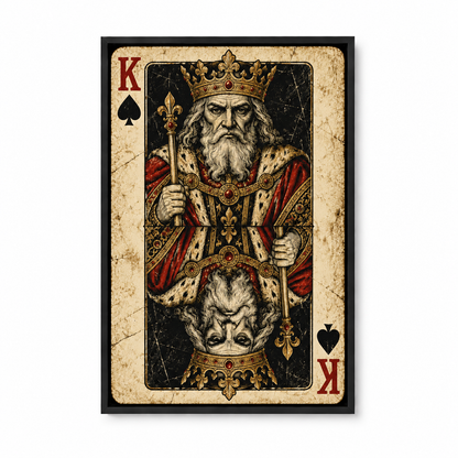Distressed Spade King — Black Frame finish product view | AUSJOJO