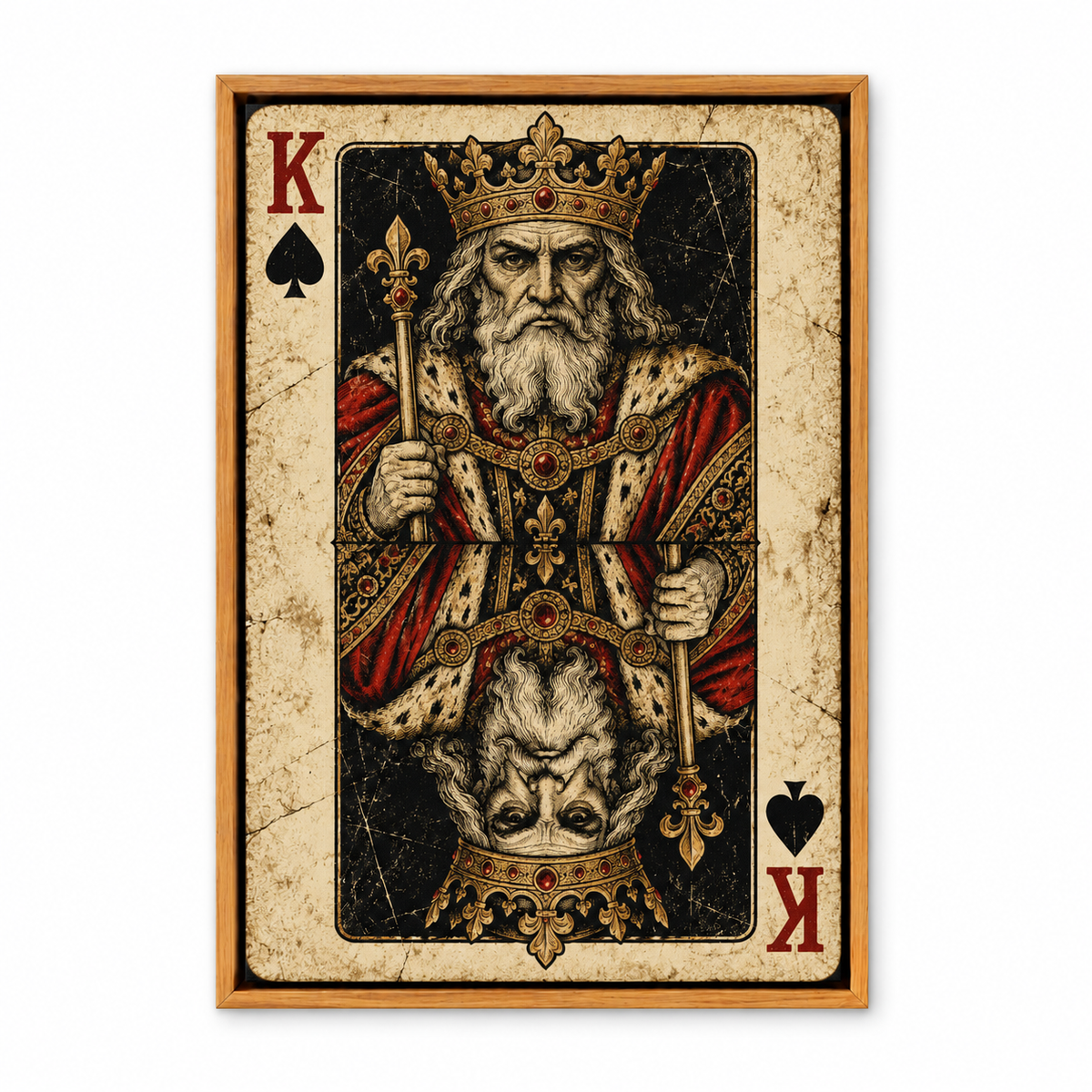 Distressed Spade King — Brown Frame finish product view | AUSJOJO