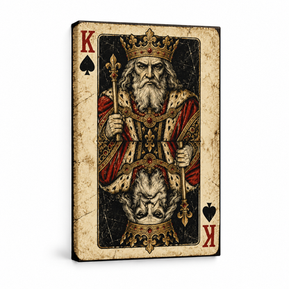 Distressed Spade King — Stretched Canvas product view | AUSJOJO