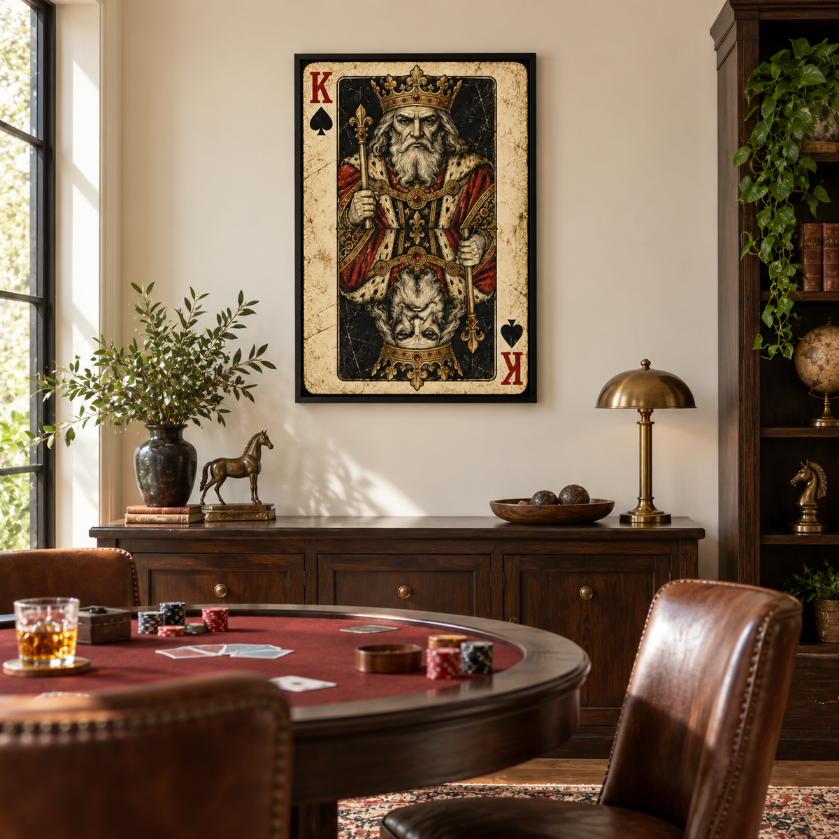 Distressed Spade King — Black Frame room scene | AUSJOJO
