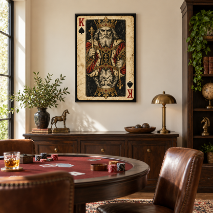 Distressed Spade King — Black Frame room scene | AUSJOJO