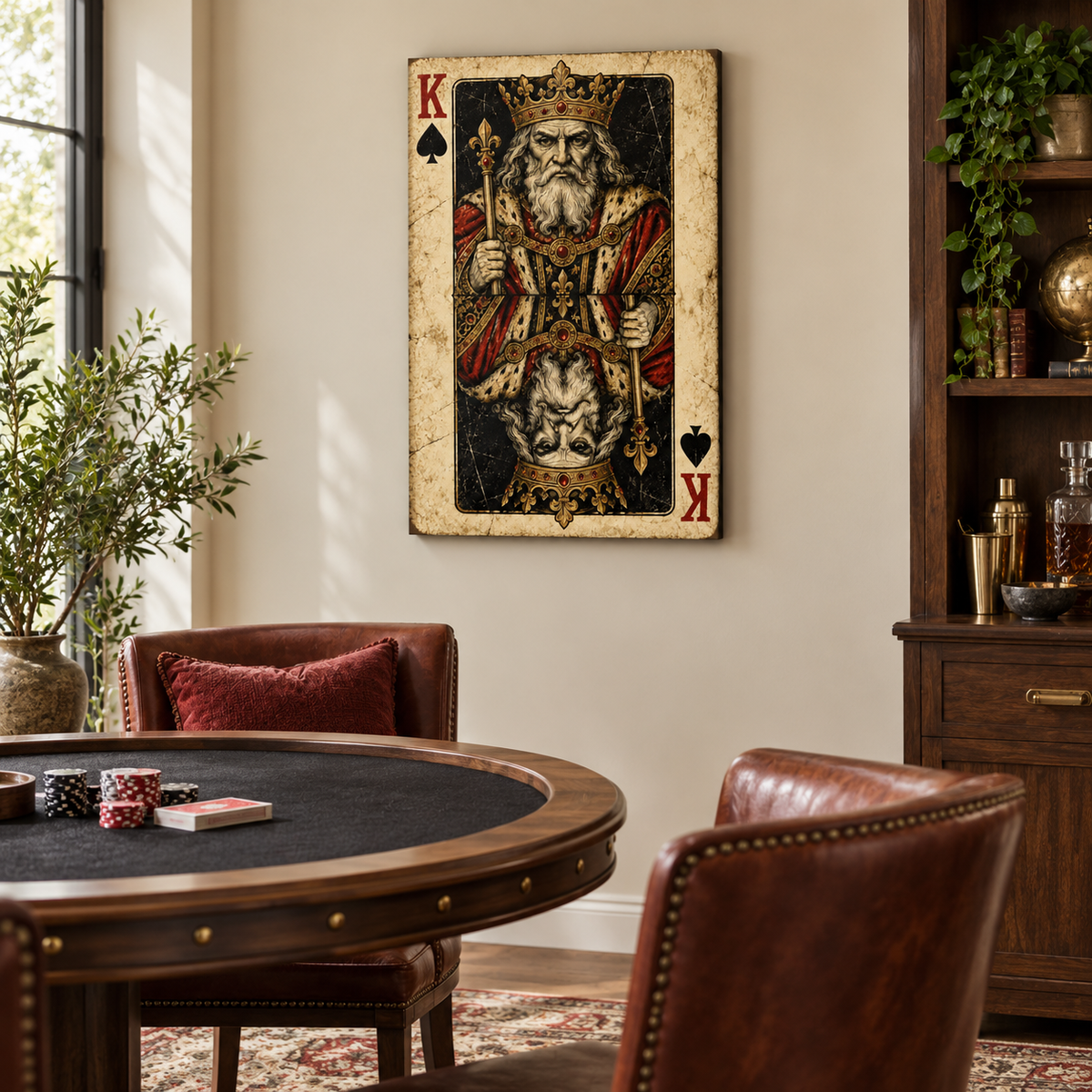 Distressed Spade King — Stretched Canvas room scene | AUSJOJO