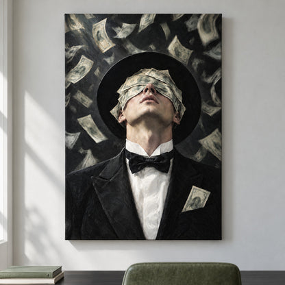 Wealth Blindfold Gentleman — framed artwork main view | AUSJOJO