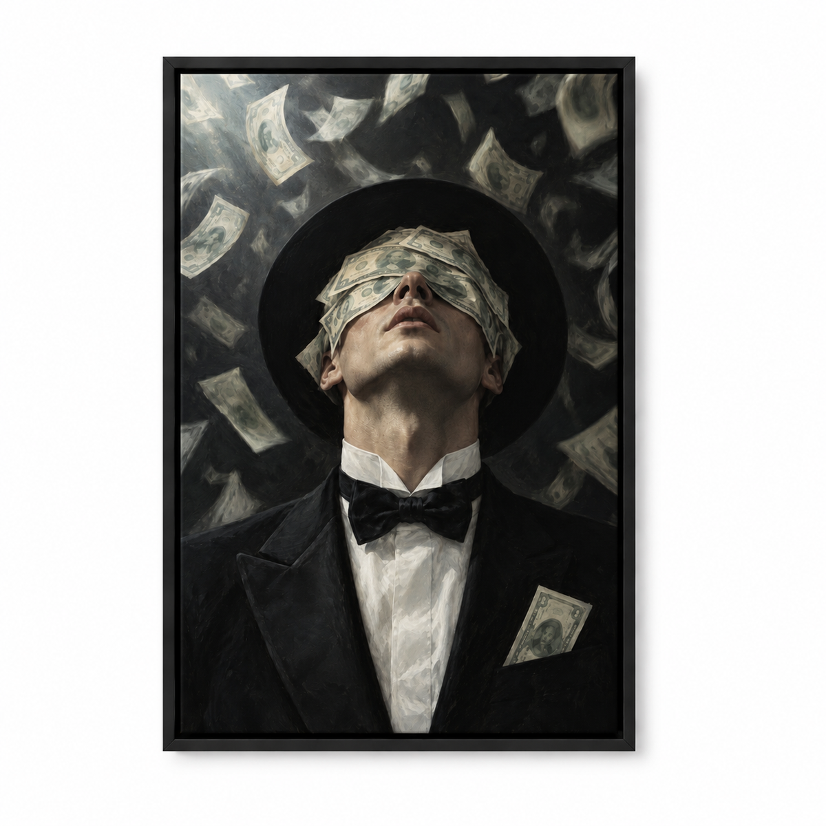 Wealth Blindfold Gentleman — Black Frame finish product view | AUSJOJO